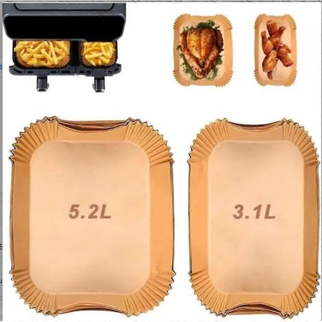 Papier sulfurisé pour friteuse à air chaud, 100 feuilles, pour bobine EZ901820, 5,23 L (1/4)