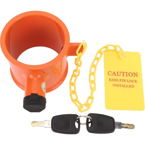 Verrou à Goupille de Sellette d'attelage de Remorque - Verrou Antivol en Alliage d'aluminium de 74 Mm avec étiquette 'Avertissement pour Camping-Cars, Bateaux, Camping-Cars et Semi-camions (1/5)