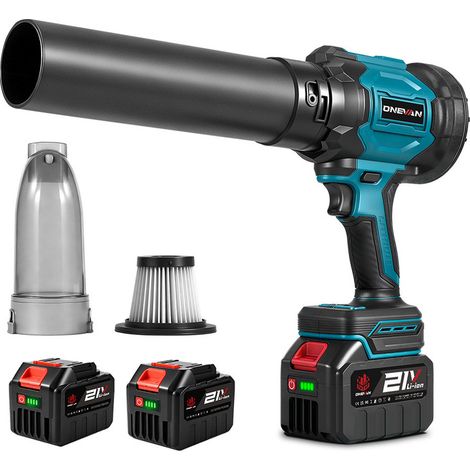 Soplador/aspirador inalámbrico de 21 V, 6 velocidades, 180 m/s, con 3 boquillas y dos baterías 5500 mAh (1/5)