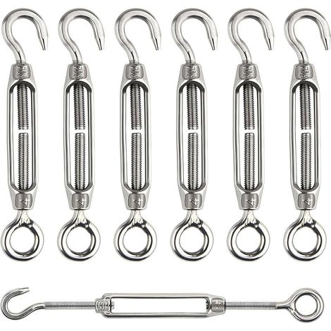 6 Pcs Wire Tensioner Tensioner M4 Hook Turnbuckle Eye Set Heavy Duty (1/5)
