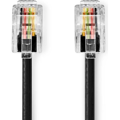 Cable de telecommunication rj10 male rj10 male 500 m modele de cable spirale type de cable rj10 noir (1/5)