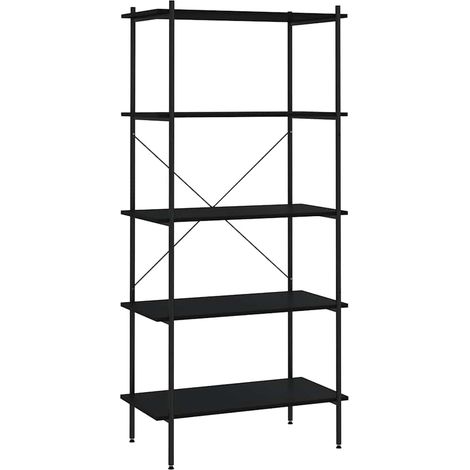 Maison Exclusive - Regal mit 5 Böden Schwarz 80x40x163 cm (1/5)