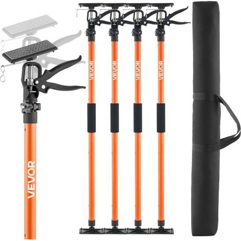 Asta di Supporto, Confezione da 4, Telescopica Rapida in Acciaio (1/5)