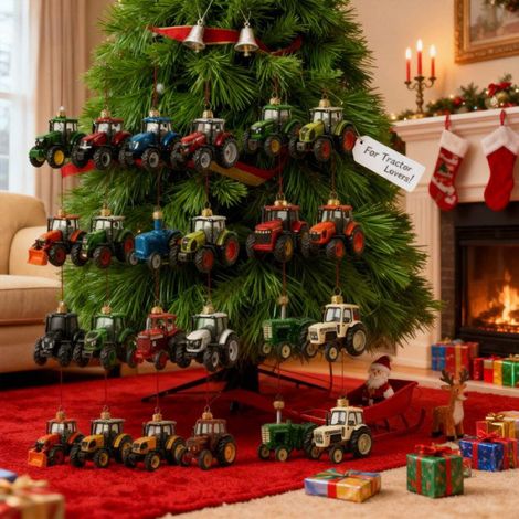 Calendrier de l'Avent Tracteur 2025 pour Enfants - 24 Pendentifs Miniatures en Acrylique - Décoration de Noël Ferme - Idée Cadeau (1/5)