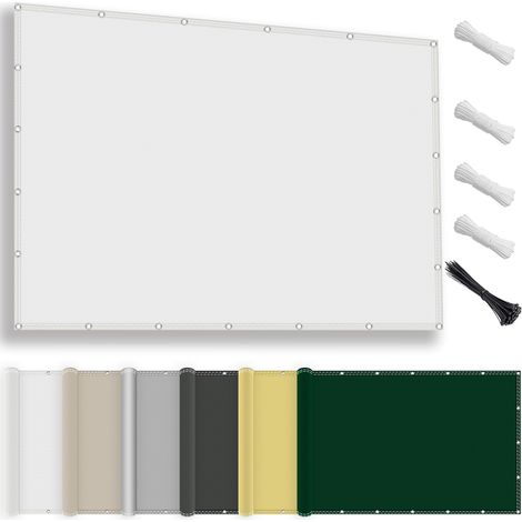 Voile d'ombrage rectangulaire imperméable 1.5x2M, Toile d'ombrage UV Protection à 95%, Voiles d'ombrage avec œillets, Cordons pour Patio, pergola, Jardin extérieur, Gris Clair
