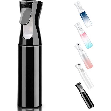 300 ml Haarsprühflasche, Pflanzensprühflasche, leere wiederverwendbare Haarsprühflasche, kontinuierliche leere Sprühflaschen für Friseure, Pflanzen, Gesicht (schwarz) (1/5)