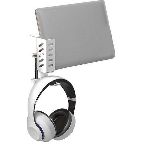 Multifunktionaler Seitenständer für Laptop, Tablet und Desktop-Computer mit Kühlkörper und universellem Aufbewahrungssystem ohne Bohren (weiß). (1/5)