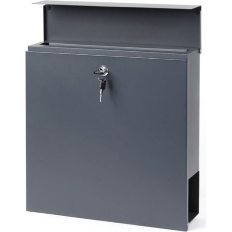 Boite aux lettres murale avec Porte-journaux Anthracite 37x37x10,5cm (1/3)