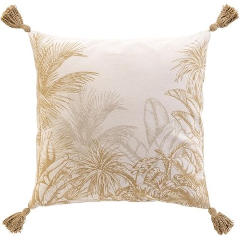 Coussin dehous. compr. pompons 45 x 45 cm coton/polyester imprime dune des place Sans (1/3)