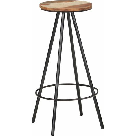 vidaXL Barhocker Set aus 2 Stück aus recyceltem Massivholz