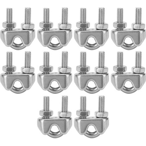 10 serre-câbles en acier inoxydable M4 de 3/16 pouce avec boulon en U et fixation en selle (1/5)