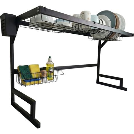 Scolapiatti da Appoggio Nero - 1 Ripiano (65cm)