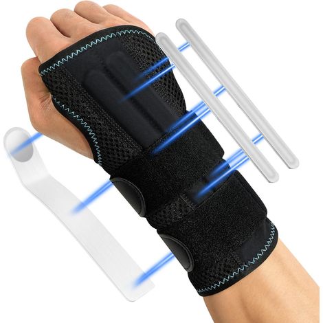 Orthese Poignet, Attelle Poignet Réglable Avec 3 Éclisses Métalliques, Protege Poignet, Tendinite Poignet, Attelle Canal Carpien Pour Aider Le Canal Carpien Et Soulager Et La Douleur Au Poignet (1/5)