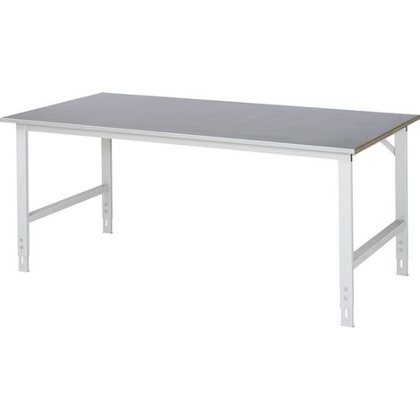 Table de travail Tom Rau LxPxH 2000x1000x760-1080mm, plateau en tôle d'acier (1/5)