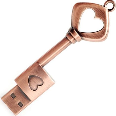 Memoria USB de 32 GB, memoria USB retro con forma de llave metálica, pendrive USB 2.0.