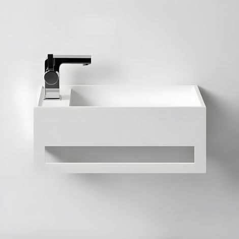 EASY 35 DROITE - Lave-mains suspendu en Solid Surface 35 x 20 x 20(h) cm