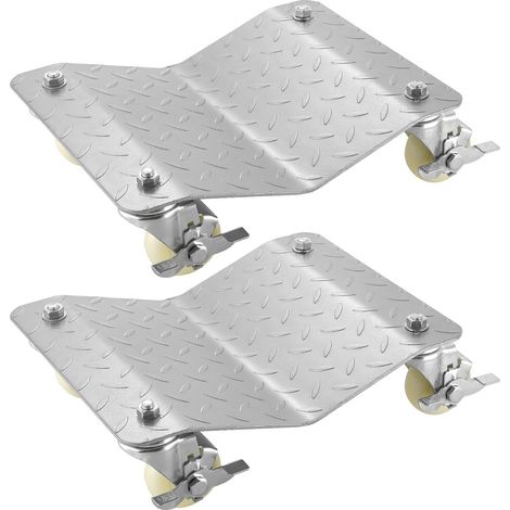 Chariots de Manutention de Voiture, 2 pcs Capacité 500 kg Chariot de Déplacement, Plate-Forme 48x30 cm Chariot à Roues, Positionnement Roue Déplace Réparation Automobile Atelier Garage Véhicules (1/5)