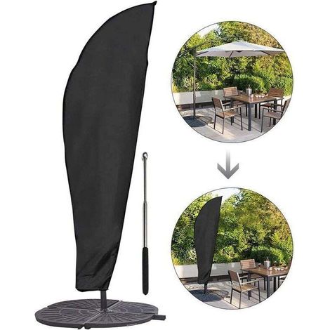 Housse pour parasol déporté Housse parasol excentré Bâche de protection pour parasol déporté Housse étanche et durable pour parasol(280x30x81x45 CM)