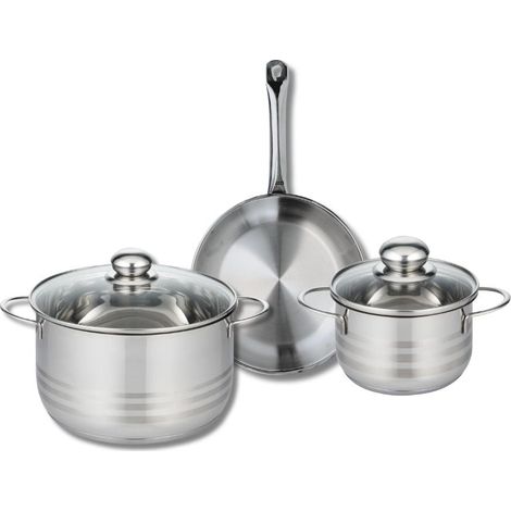 Ensemble de 1 Poêle de cuisson 24 cm et 2 faitouts 16 et 24 cm Elo Profi Brillant (1/5)