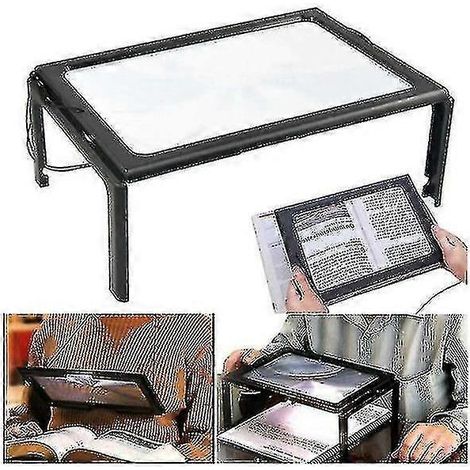 Loupe de lecture pleine page, loupe optique pliable avec éclairage LED, loupe de bureau