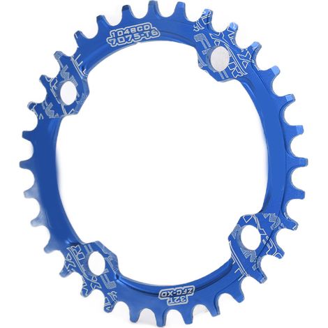 Couronne vélo VTT FMFXTR 104 BCD 32 dents, compatible chaîne ronde, coloris bleu, version étroite et large (1/5)