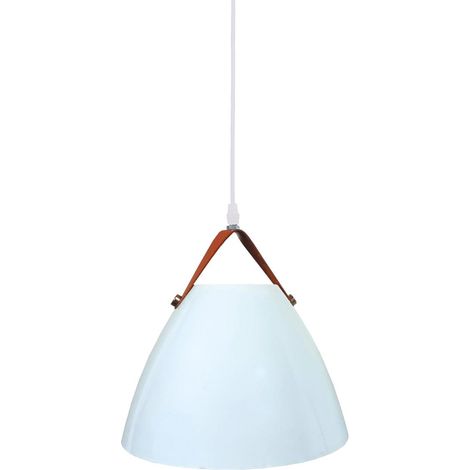 Plafoniera a sospensione serie "Dianza" E27 (40W massimo 230V) IP20 Ø27cm colore bianco e cuoio