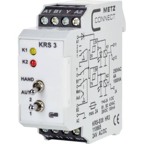Relè metz connect KRS E08 HR3 grigio 24V AC DC