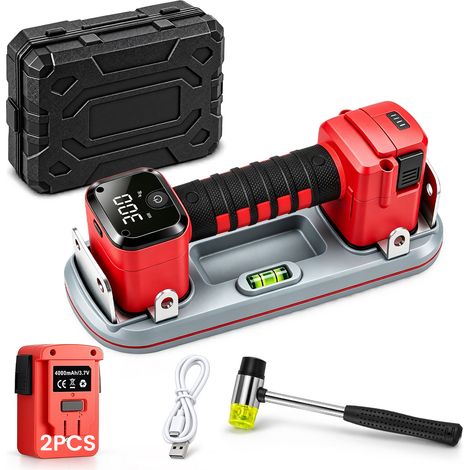300Kg Ventouse Carrelage ÉLectrique avec 2 4Ah Batteries Écran LCD Poignée Antidérapante Capteur de Pression 26cm Ventouse Vitre pour Verre Marbre Carrelage Dalles de Pavage (1/5)