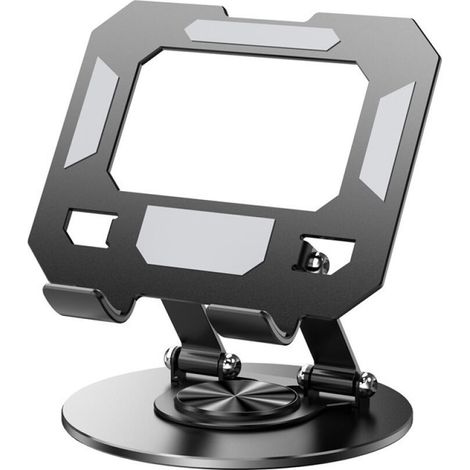 Support de tablette rotatif à 360°, réglable et pliable, support de tablette de bureau multi-angles refroidissant par sable (noir)