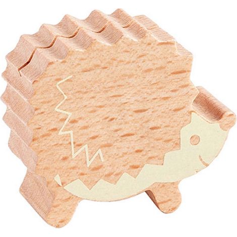 Porte-cartes de table en bois en forme de champignon – Motif mini hérisson – pour la maison et le bureau – Blanc (1/5)
