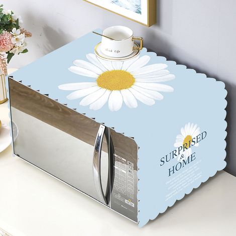 Housse micro-ondes 35x100 cm anti-poussière et huile style nordique fleuri (1/5)