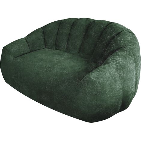 Sofá verde curvo escultural con respaldo ondulado OKWISH (1/5)