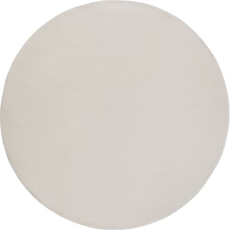 Area Rug Light Beige Faux Fur 160 x 160 cm High Pile Round Living Room Polyester Backing Modern VANTIRA (1/5)
