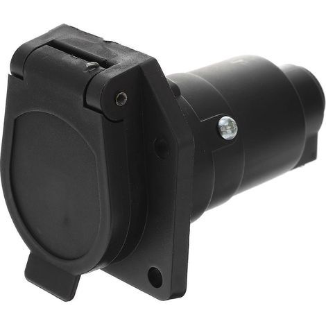 7-poliger 12V 7-poliger runder Anhängerstecker-Adapter (US-Standard) – Schwarz (1/3)