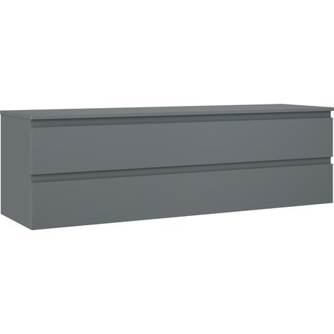 Mexen Orio Badezimmerschrank 160 cm mit Waschtischplatte, 2 Schubladen, Graphit Matt - 91A10-16047-2-BFFC66 (1/5)