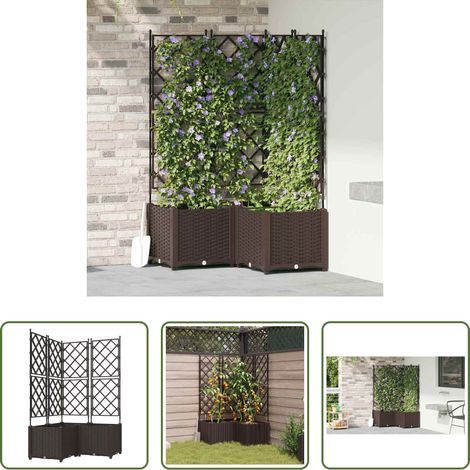 Pot de jardin - Cache-pot de jardin 3 pcs Marron 80 x 80 x 143 cm Acier (1/5)