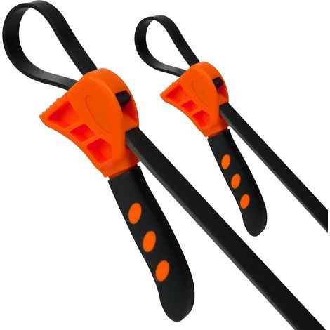 Clé à Sangle Réglable en Caoutchouc, 2pcs Ensemble de Clés à Sangle, Clé à Sangle en Caoutchouc, pour Plombiers de Tuyaux, Filtre à Huile, Ouvre-Bocal, Décapsuleur, Pommeaux de Douche (1/5)