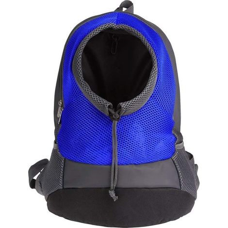 Pet porte-sac à dos pour petit chien chat Puppy(8kgs Max) On-the-Go Travel Pet avant arrière sac perméable à lair Soft Mesh Pup Pack 42 38 20 cm - Bleu - (1/5)