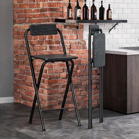 Tabouret de bar pliable en acier 45 x 37 x 87 cm (1/5)