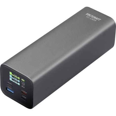 VOLTCRAFT VC-C909 Powerbank (batterie supplémentaire) 27000 mAh Power Delivery 3.1 Li-Ion noir-argent affichage du stat (1/5)