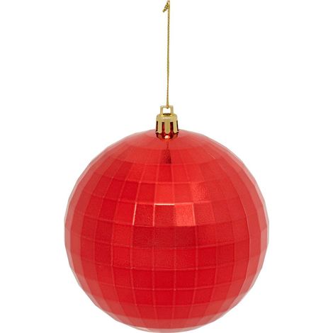 Palla effetto specchio d.10cm in polistirene riciclato rosso - Feeric lights & christmas