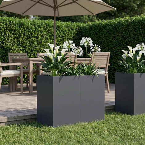 vidaXL Macetero de Jardín Gris antracita 80 x 40 x 60 cm (1/5)