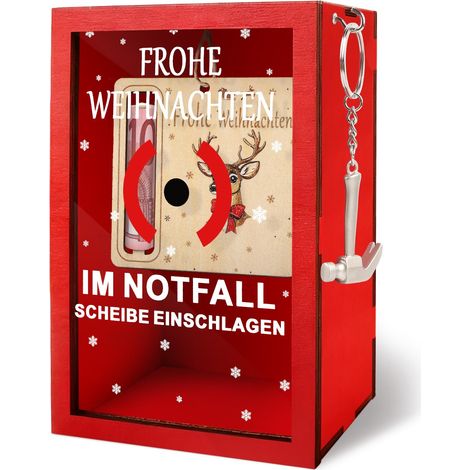 Cadeaux de Noël, boîte d'urgence amusante de Noël avec marteau, boîte en bois, cadeau d'argent, décoration de Noël, cadeaux créatifs (1/5)