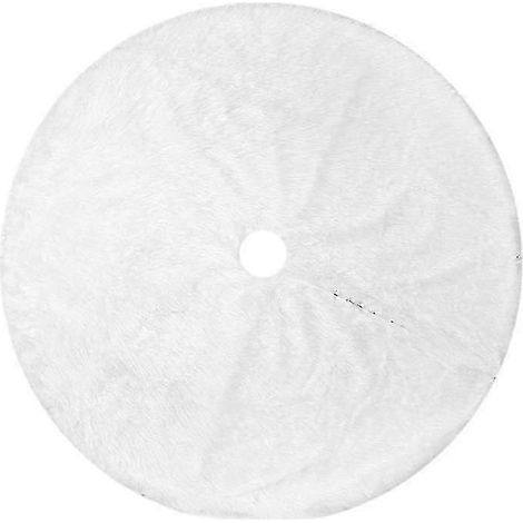 Tapis rond en fausse fourrure blanche pour sapin de Noël, idéal pour décorer votre maison pendant les fêtes (1 pièce) (1/5)