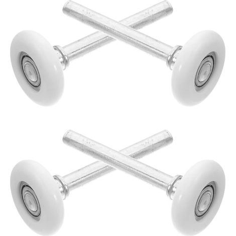 Lot de 4 Roulettes Silencieuses en Nylon et Métal pour Porte de Garage Blanche, Galets Fiables Bruit, Installation Facile pour Rails de Porte (1/5)