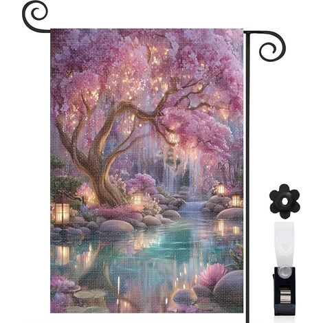 Drapeau de jardin extérieur décoration maison toile épaisse double face 30 x 45 cm pour jardin maison (1/5)