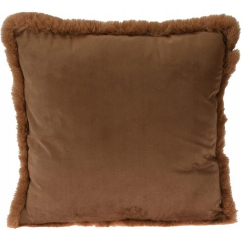 Cuscino decorativo liscio in pelliccia sintetica, quadrato, 45x45 cm. (1/2)