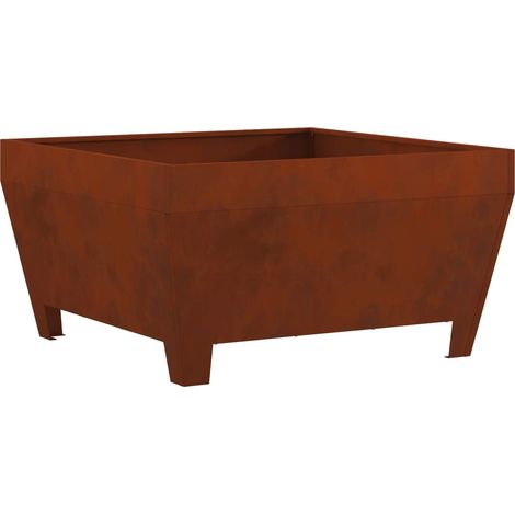 Fire Pit Brown 80 x 80 x 43 cm Weathering Steel vidaXL