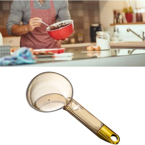 Deluxe multifunktionaler Reislöffel, Mehl-/Reisnudellöffel, langstieliger Haushaltslöffel aus Kunststoff mit Clip, Hundefutterlöffel, Reis-/Nudellöffel, durchscheinend orange. (1/5)