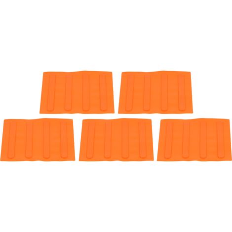Lot de 5 dalles de trottoir antidérapantes en caoutchouc orange, signalétique tactile, pour allées et trottoirs. (1/5)